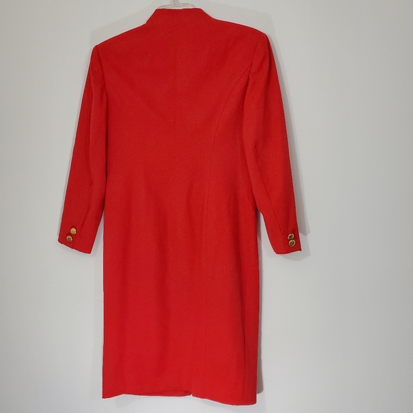 Diane Gilman Red 100% Wool Dress, Size 12 - Picture 13 of 14